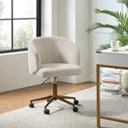 Astore Modern Corduroy Ergonomic Barrel Swivel Office Chair with Height-Adjustable by HULALA HOME