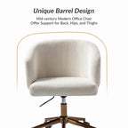Astore Modern Corduroy Ergonomic Barrel Swivel Office Chair with Height-Adjustable by HULALA HOME