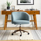 Astore Modern Corduroy Ergonomic Barrel Swivel Office Chair with Height-Adjustable by HULALA HOME