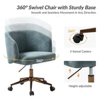 Astore Modern Corduroy Ergonomic Barrel Swivel Office Chair with Height-Adjustable by HULALA HOME