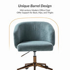 Astore Modern Corduroy Ergonomic Barrel Swivel Office Chair with Height-Adjustable by HULALA HOME
