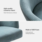 Astore Modern Corduroy Ergonomic Barrel Swivel Office Chair with Height-Adjustable by HULALA HOME