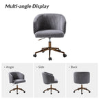 Astore Modern Corduroy Ergonomic Barrel Swivel Office Chair with Height-Adjustable by HULALA HOME