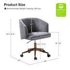 Astore Modern Corduroy Ergonomic Barrel Swivel Office Chair with Height-Adjustable by HULALA HOME