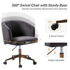 Astore Modern Corduroy Ergonomic Barrel Swivel Office Chair with Height-Adjustable by HULALA HOME