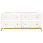 4-Drawer Dresser with Gold Accents - White/Taupe/Black