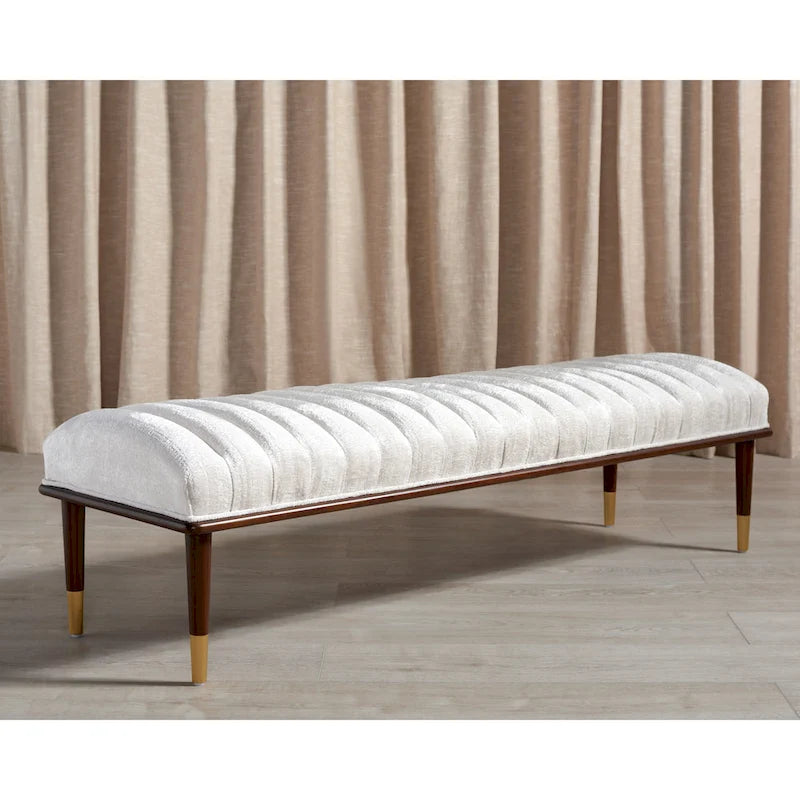 SAFAVIEH Couture Felicienne Mid-Century Bench - 63 W x 20 D x 18 H - 63Wx20Dx18H