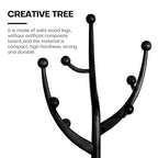 Tree-branch Rubberwood Freestanding Coat Rack with 8 Hooks - 24.5W x 70.87H