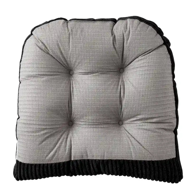 Sweet Home Collection 2 Piece Velvet Ribbed Non Slip Rocking Chair Cushion Sets
