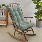 Sweet Home Collection 2 Piece Velvet Ribbed Non Slip Rocking Chair Cushion Sets