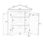 Triangle Corner Kitchen Bathroom Storage Cabinet w/Adjustable Shelves