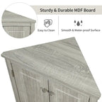 Triangle Corner Kitchen Bathroom Storage Cabinet w/Adjustable Shelves