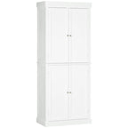 HOMCOM Freestanding Modern 4 Door Kitchen Pantry, Storage Cabinet Organizer with 6-Tier Shelves, and 4 Adjustable Shelves