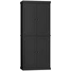HOMCOM Freestanding Modern 4 Door Kitchen Pantry, Storage Cabinet Organizer with 6-Tier Shelves, and 4 Adjustable Shelves