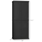 HOMCOM Freestanding Modern 4 Door Kitchen Pantry, Storage Cabinet Organizer with 6-Tier Shelves, and 4 Adjustable Shelves