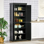 HOMCOM Freestanding Modern 4 Door Kitchen Pantry, Storage Cabinet Organizer with 6-Tier Shelves, and 4 Adjustable Shelves