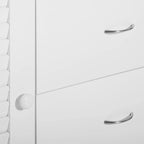 HOMCOM 47 Modern Storage Cabinet Buffet Sideboard with Drawers and Louvered Doors- White - 47.25 W x 15.75 D x 31.5 H