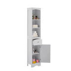 Modern White Bathroom Storage Cabinet with Adjustable Shelf,Drawer - 13.4L x 9.1W x 66.9H