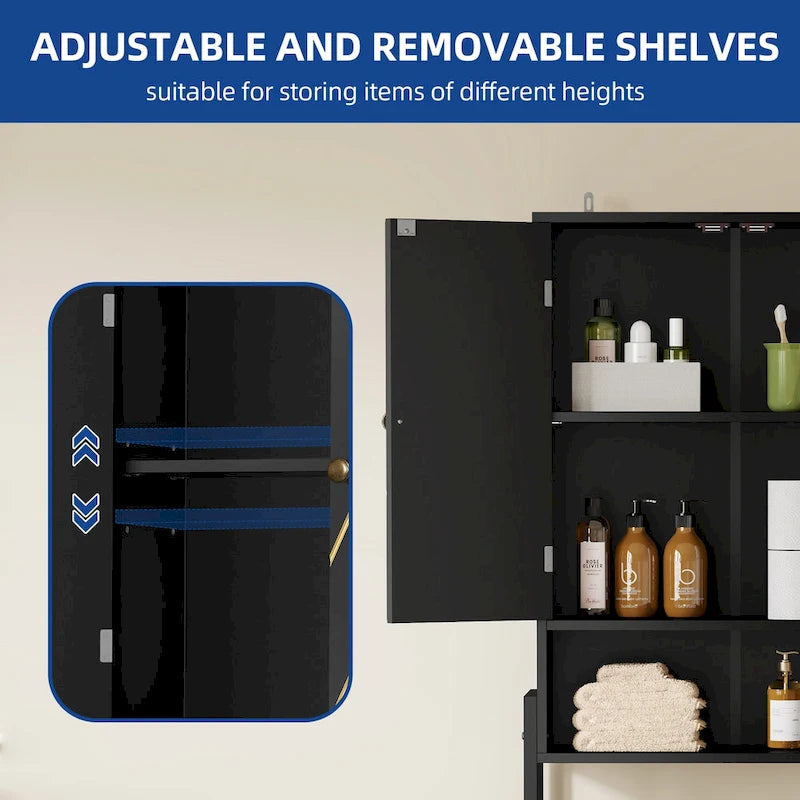 Moasis 67 Tall Toilet Storage Rack Over The Toilet with Metal Base