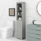 66 H Tall Bathroom Storage Cabinet with Drawer & Adjustable Shelves