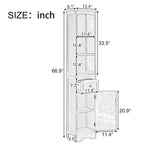 66 H Tall Bathroom Storage Cabinet with Drawer & Adjustable Shelves