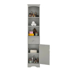 66 H Tall Bathroom Storage Cabinet with Drawer & Adjustable Shelves