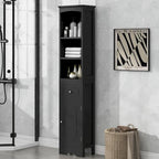 66 H Tall Bathroom Storage Cabinet with Drawer & Adjustable Shelves