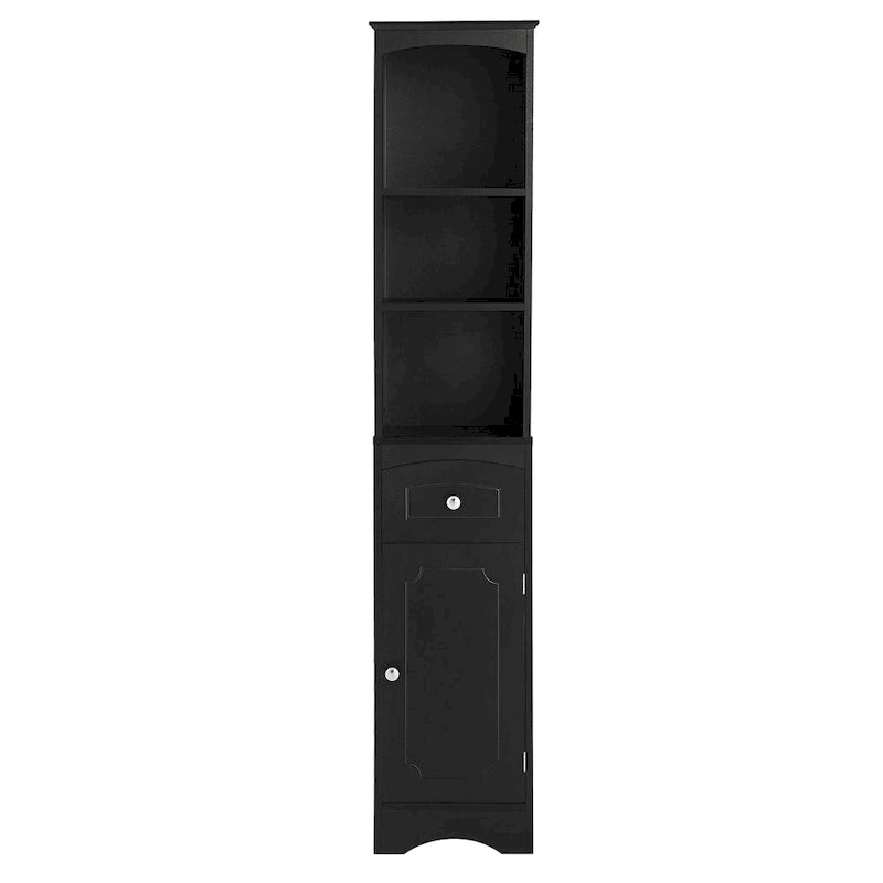 66 H Tall Bathroom Storage Cabinet with Drawer & Adjustable Shelves