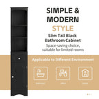 66 H Tall Bathroom Storage Cabinet with Drawer & Adjustable Shelves