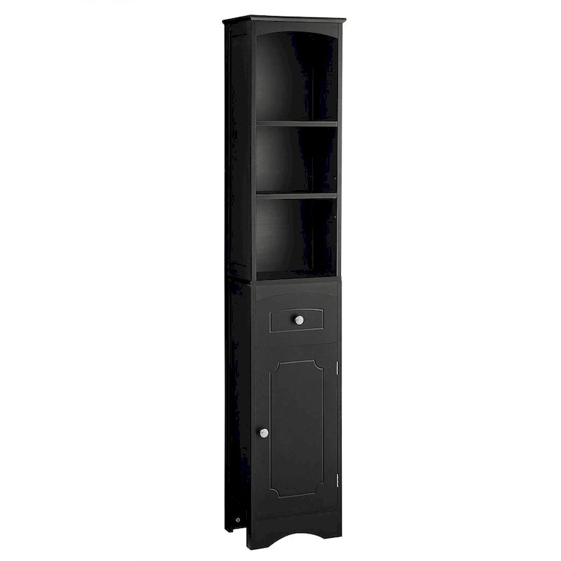 66 H Tall Bathroom Storage Cabinet with Drawer & Adjustable Shelves