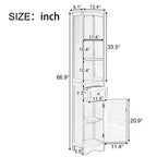 66 H Tall Bathroom Storage Cabinet with Drawer & Adjustable Shelves