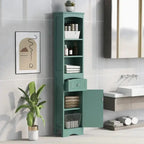 66 H Tall Bathroom Storage Cabinet with Drawer & Adjustable Shelves