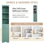 66 H Tall Bathroom Storage Cabinet with Drawer & Adjustable Shelves