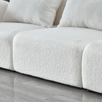 Living Room Furniture Three Seat Lazy Sofa Teddy Fabric White