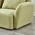 Living Room Furniture Three Seat Lazy Sofa Teddy Fabric White