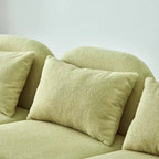 Living Room Furniture Three Seat Lazy Sofa Teddy Fabric White