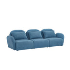 Living Room Furniture Three Seat Lazy Sofa Teddy Fabric White