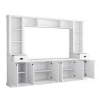 Entertainment Unit with Bridge, TV Stand with Adjustable Shelves for TVs Up to 75, Two Media Consoles