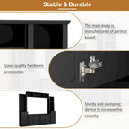Entertainment Unit with Bridge, TV Stand with Adjustable Shelves for TVs Up to 75, Two Media Consoles