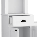 Entertainment Unit with Bridge, TV Stand with Adjustable Shelves for TVs Up to 75, Two Media Consoles