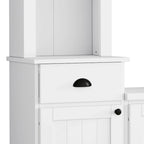 Entertainment Unit with Bridge, TV Stand with Adjustable Shelves for TVs Up to 75, Two Media Consoles