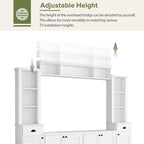 Entertainment Unit with Bridge, TV Stand with Adjustable Shelves for TVs Up to 75, Two Media Consoles