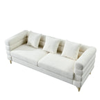 81 Inch Oversized 3 Seater Sectional Sofa, Living Room Comfort Fabric Sectional Sofa - Deep Seating Sectional Sofa, Soft Sitting