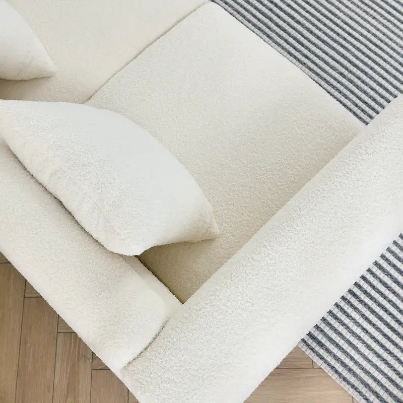 81 Inch Oversized 3 Seater Sectional Sofa, Living Room Comfort Fabric Sectional Sofa - Deep Seating Sectional Sofa, Soft Sitting