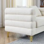 81 Inch Oversized 3 Seater Sectional Sofa, Living Room Comfort Fabric Sectional Sofa - Deep Seating Sectional Sofa, Soft Sitting