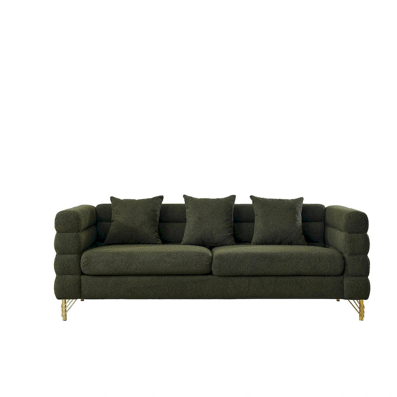 81 Inch Oversized 3 Seater Sectional Sofa, Living Room Comfort Fabric Sectional Sofa - Deep Seating Sectional Sofa, Soft Sitting