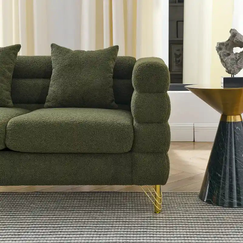 81 Inch Oversized 3 Seater Sectional Sofa, Living Room Comfort Fabric Sectional Sofa - Deep Seating Sectional Sofa, Soft Sitting
