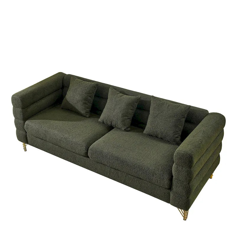81 Inch Oversized 3 Seater Sectional Sofa, Living Room Comfort Fabric Sectional Sofa - Deep Seating Sectional Sofa, Soft Sitting