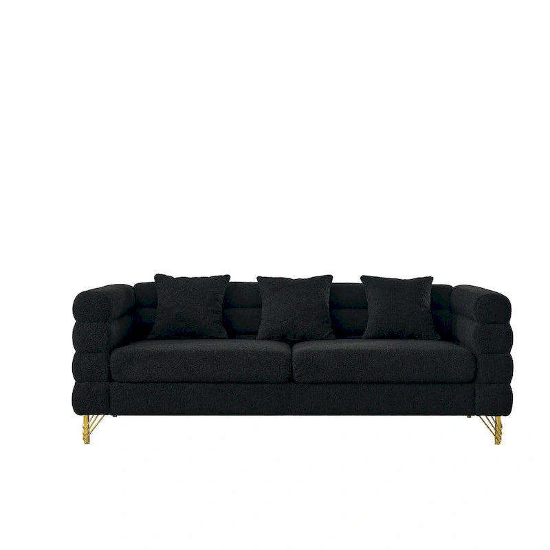 81 Inch Oversized 3 Seater Sectional Sofa, Living Room Comfort Fabric Sectional Sofa - Deep Seating Sectional Sofa, Soft Sitting