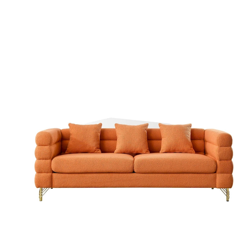 81 Inch Oversized 3 Seater Sectional Sofa, Living Room Comfort Fabric Sectional Sofa - Deep Seating Sectional Sofa, Soft Sitting